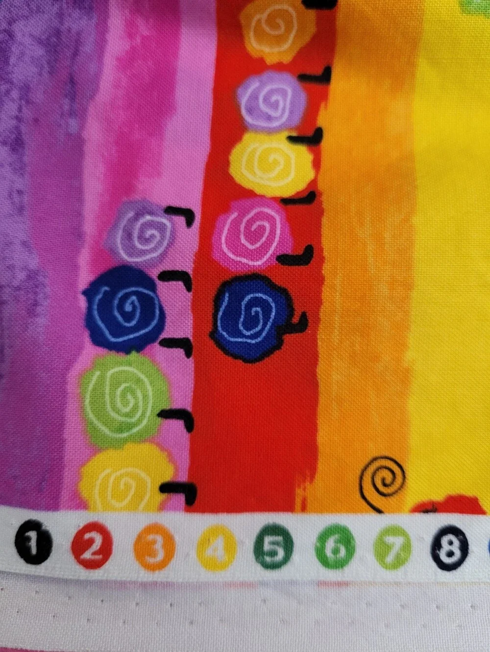 Timeless Treasures Fabrics Colorful Rainbow Caterpillar Sewing Fabric (1526)